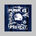 Punk is Protest mikina s kapucou stiahnutelnou šnúrkami a klokankovým vreckom vpredu 